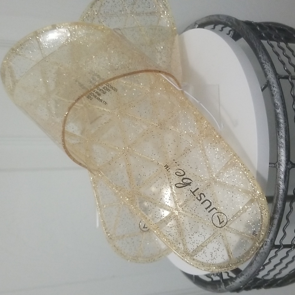 Just Be Sparkle Gel Slides Size 7 NWT - Picture 3 of 4